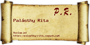 Palásthy Rita névjegykártya